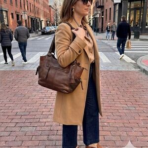 The Sak Brown Leather Shoulder Bag with Tassel